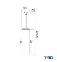 MEDIDAS ESCOBILLERO DE PARED MAX-CLASS TRES GRIFERIA